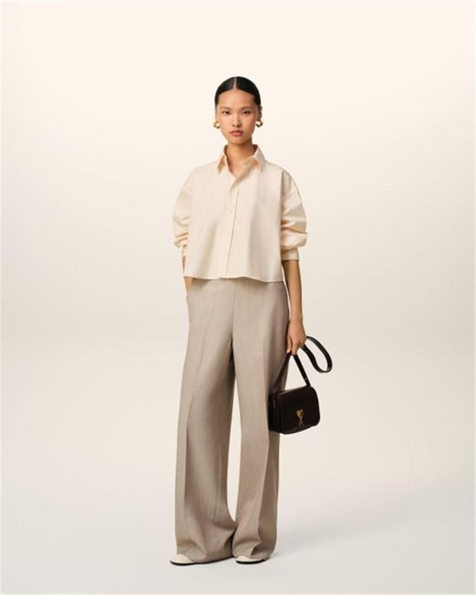 COTTON CROPPED OVERSIZED SHIRT -  AMI -  Verso
