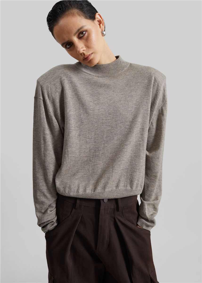 Rue padded high neck sweater-THE FRANKIE SHOP-Verso