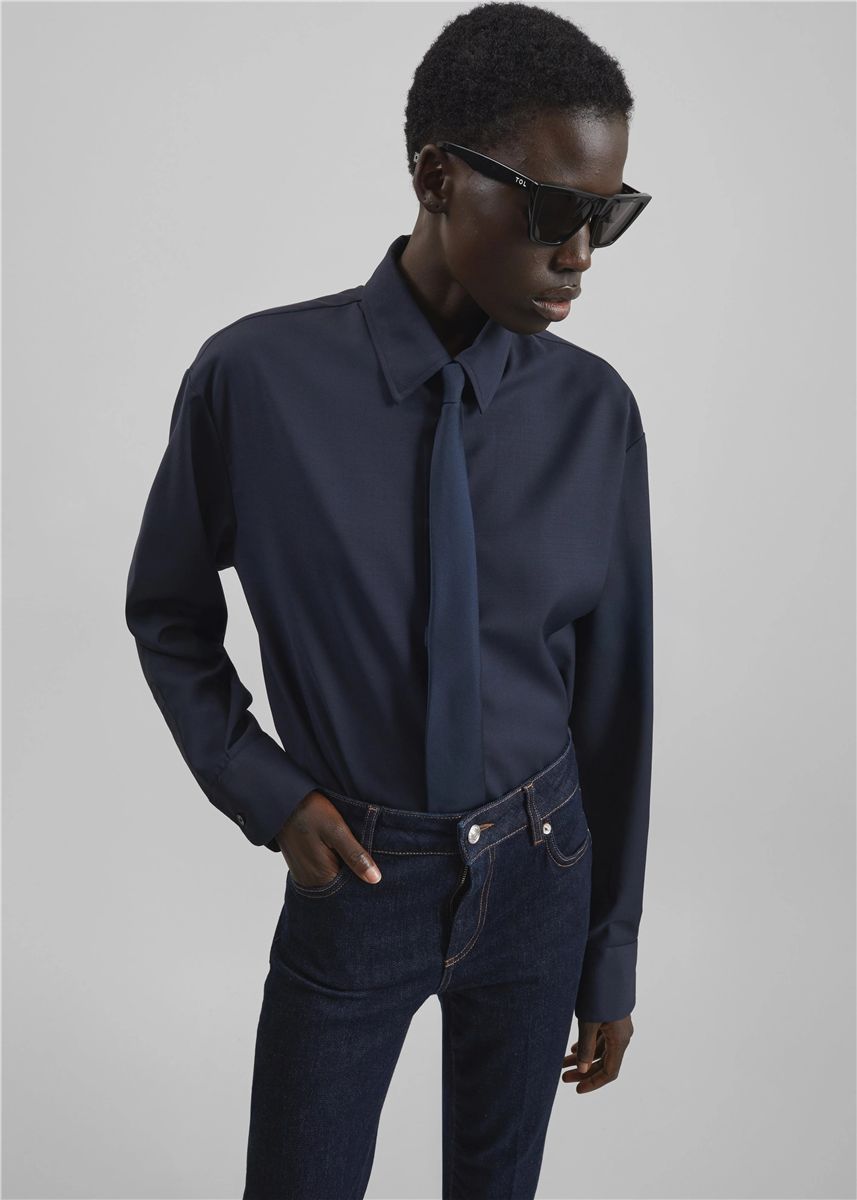 Peri tie neck shirt-THE FRANKIE SHOP-Verso