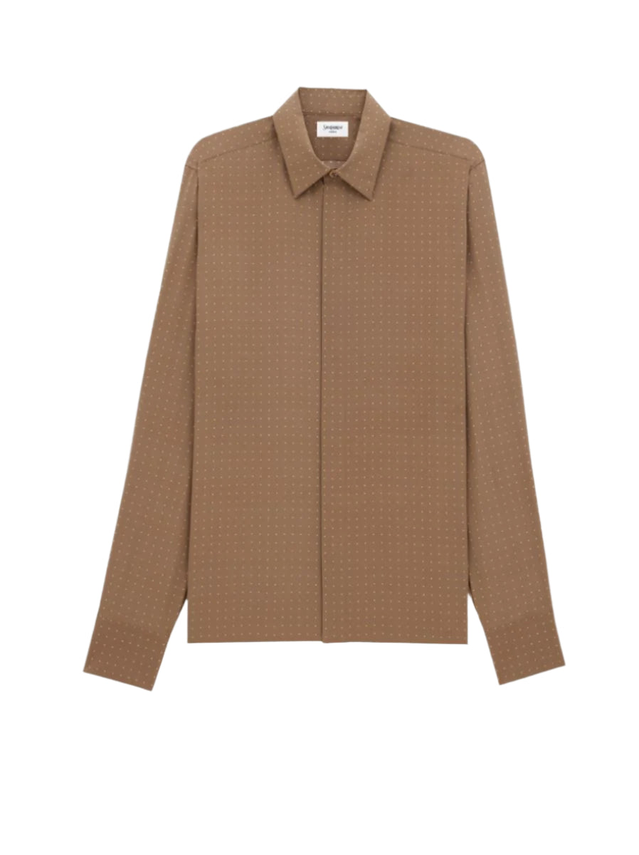 SHIRT IN DOTTED SILK CREPE DE CHINE - SAINT LAURENT - Verso