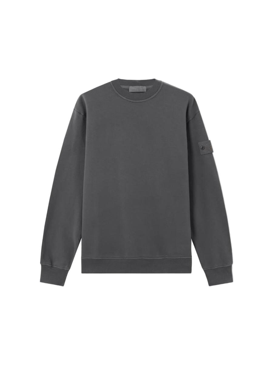 Comfort-fit crewneck sweatshirt with ribbed trims