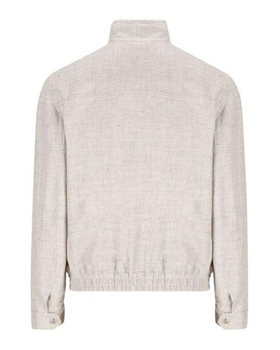 GREY ZIPPED BOMBER JACKET -  BRUNELLO CUCINELLI -  Verso