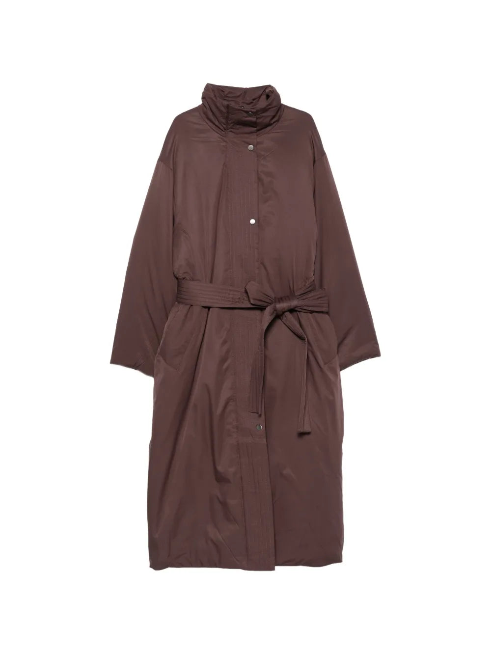 Belted high-neck coat