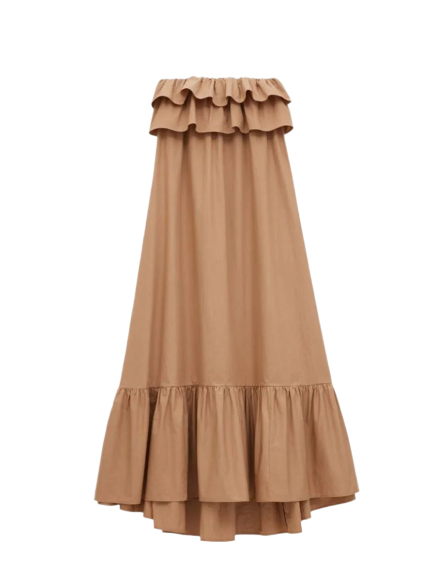 RUFFLED DRESS IN COTTON SERGE - SAINT LAURENT - Verso