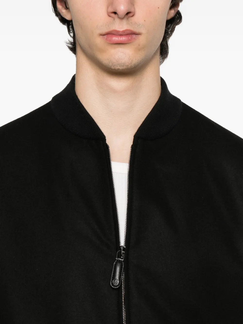 Zip-fastening bomber jacket-GIORGIO ARMANI-Verso
