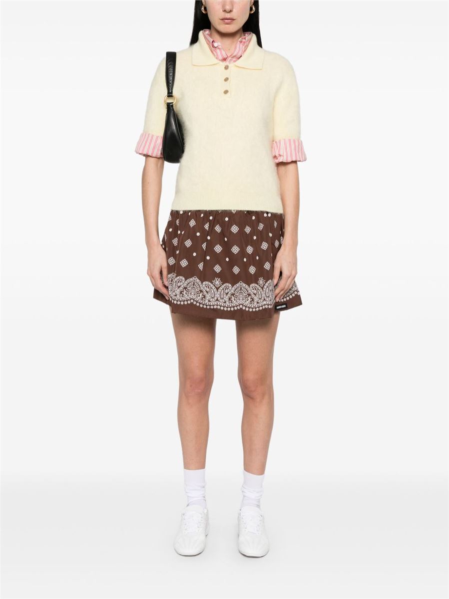 PAISLEY-PRINT MINI SKIRT - MIU MIU - Verso