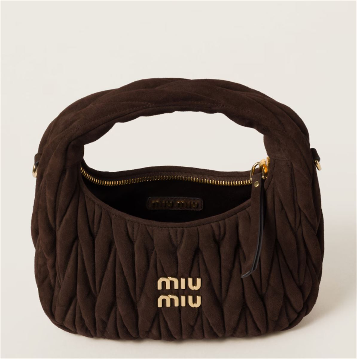 WANDER MATELASSÉ SUEDE HOBO BAG - MIU MIU - Verso
