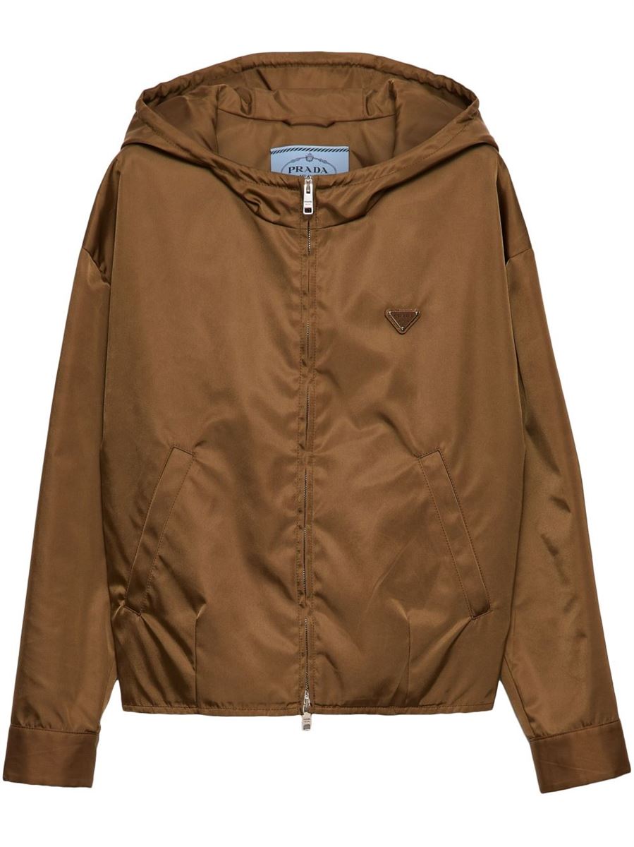 LOGO PATCH HOODED JACKET - PRADA - Verso
