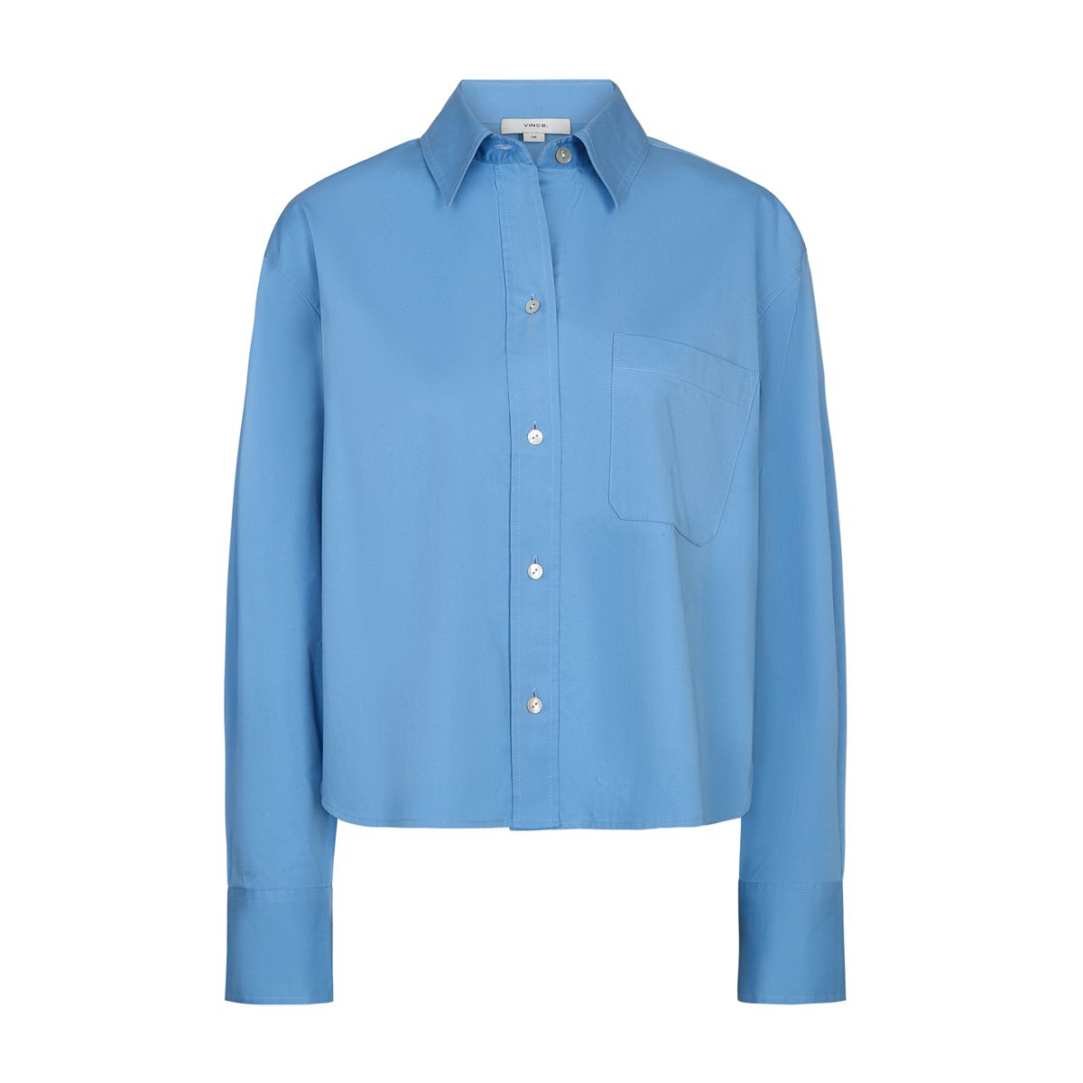 Cotton cropped button-front shirt-VINCE-Verso