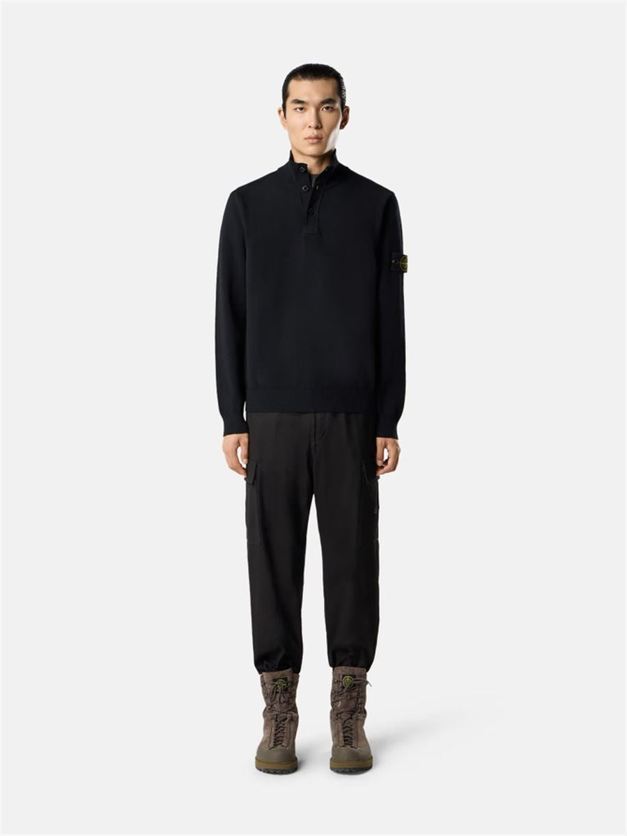 Half-button jumper with reverse stitch details-STONE ISLAND-Verso