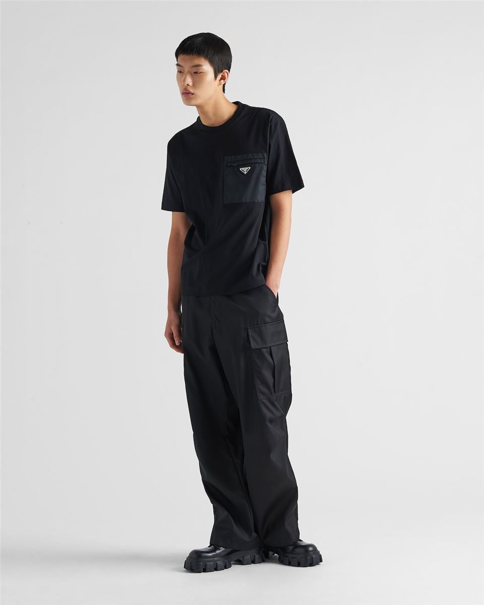 re-nylon and jersey t-shirt