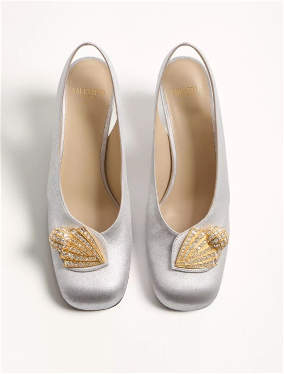 adamantine slingback pumps in glitter fabric-VALENTINO-Verso