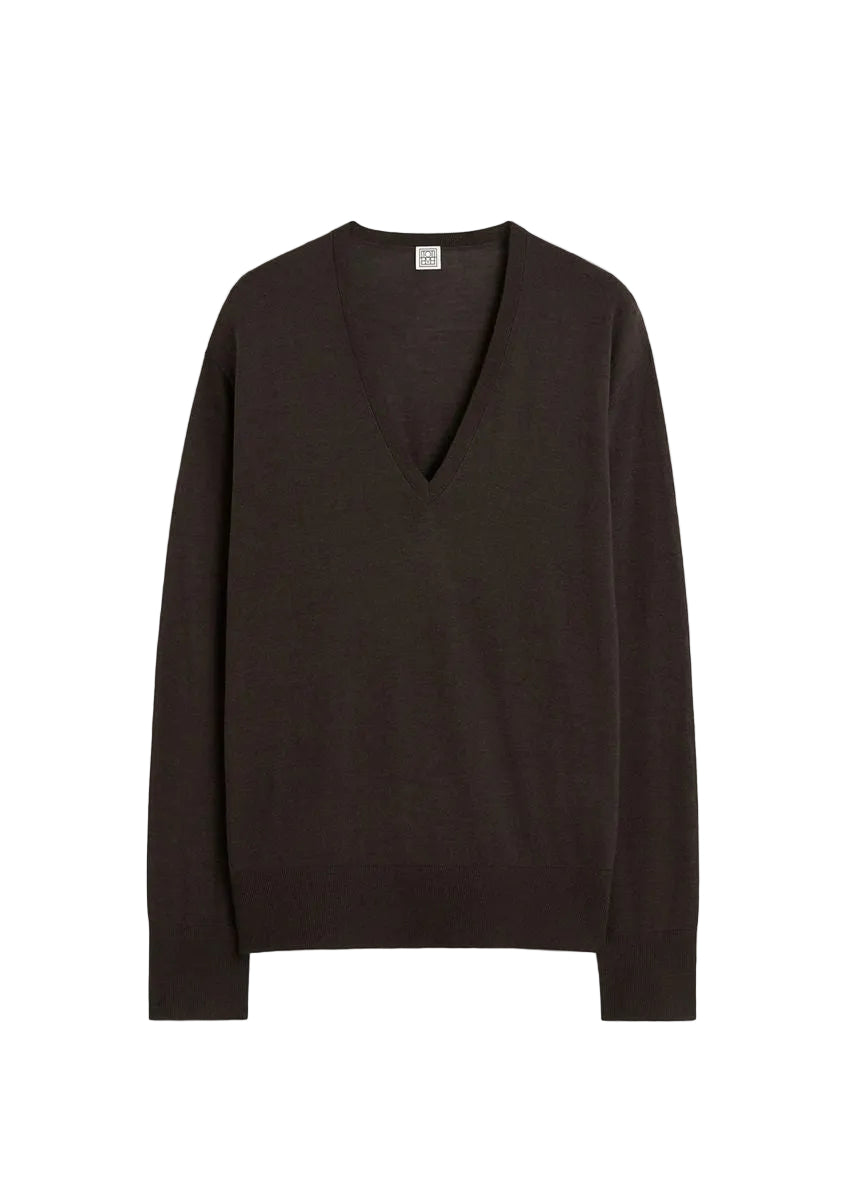 Fine v-neck knit