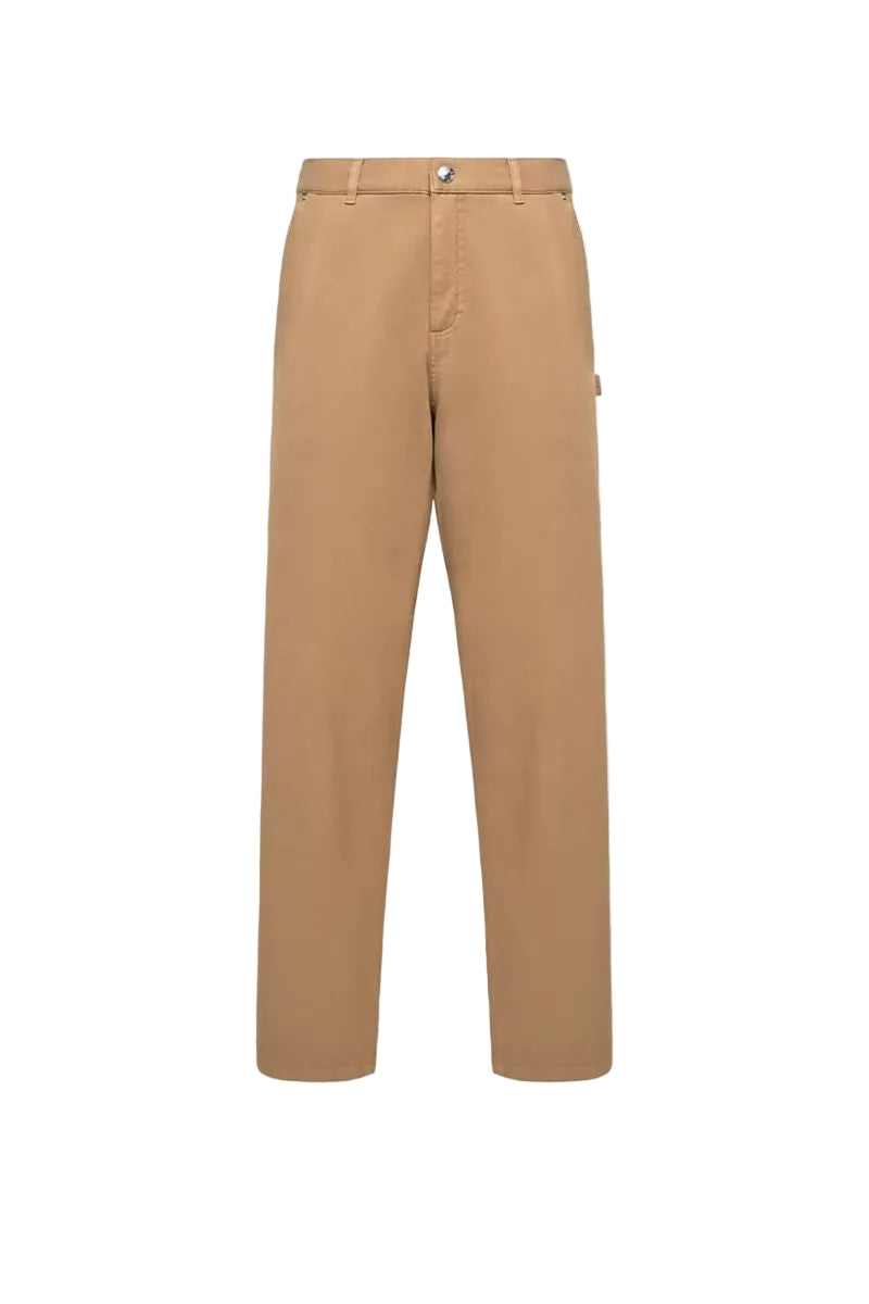 Cargo cotton blend gabardine trousers-MONCLER-Verso