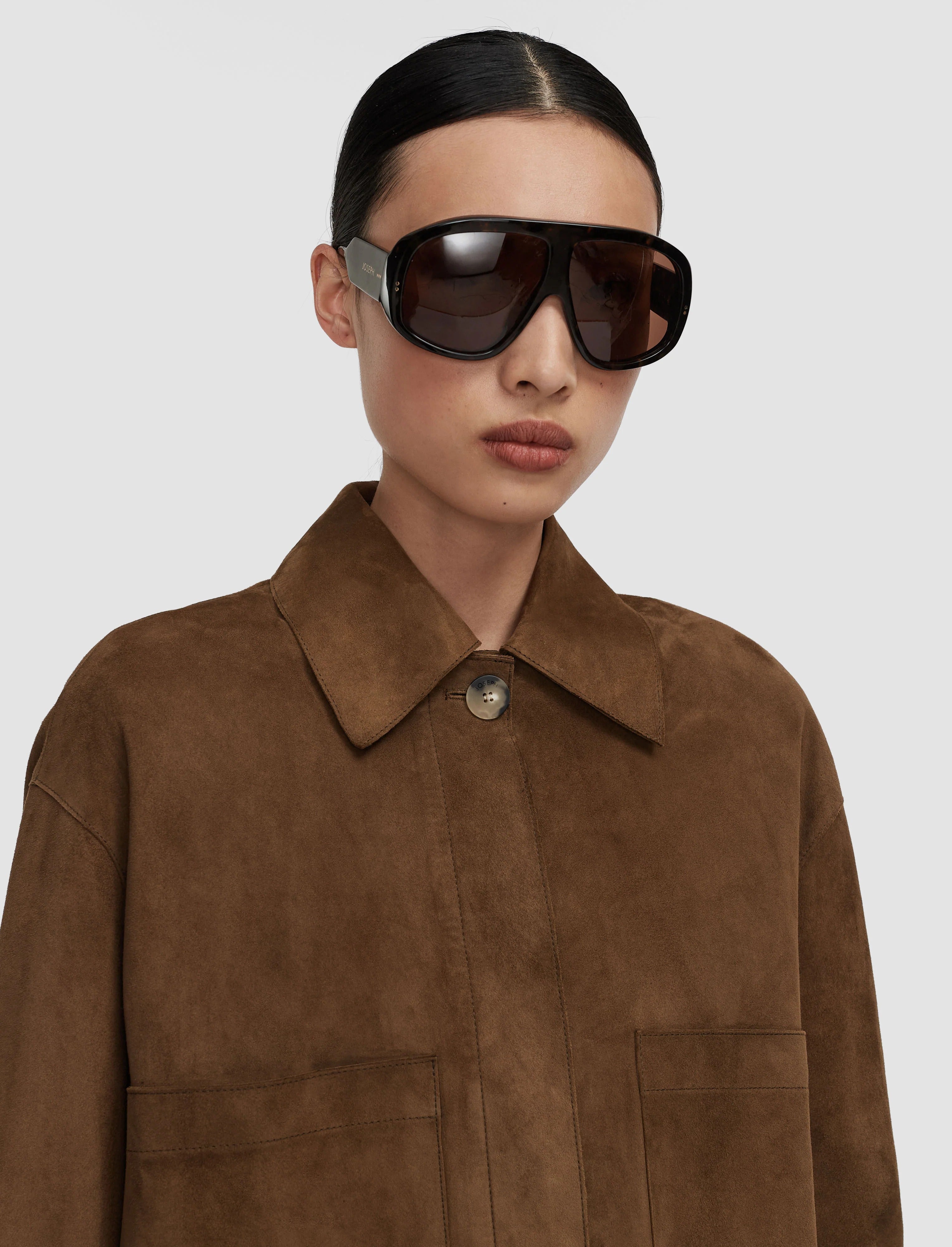 Aitna Light Suede Jacket-JOSEPH-Verso