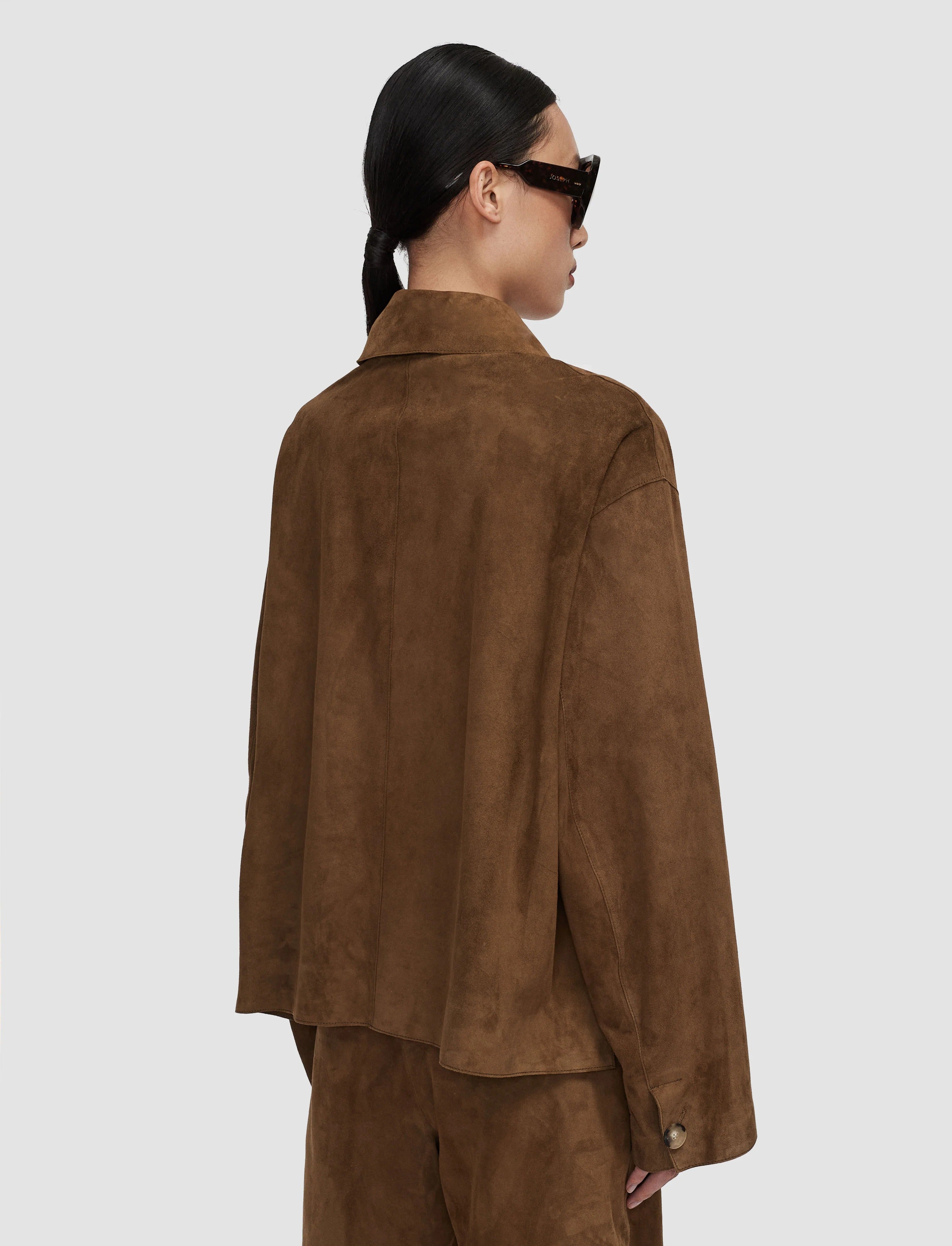 Aitna Light Suede Jacket-JOSEPH-Verso