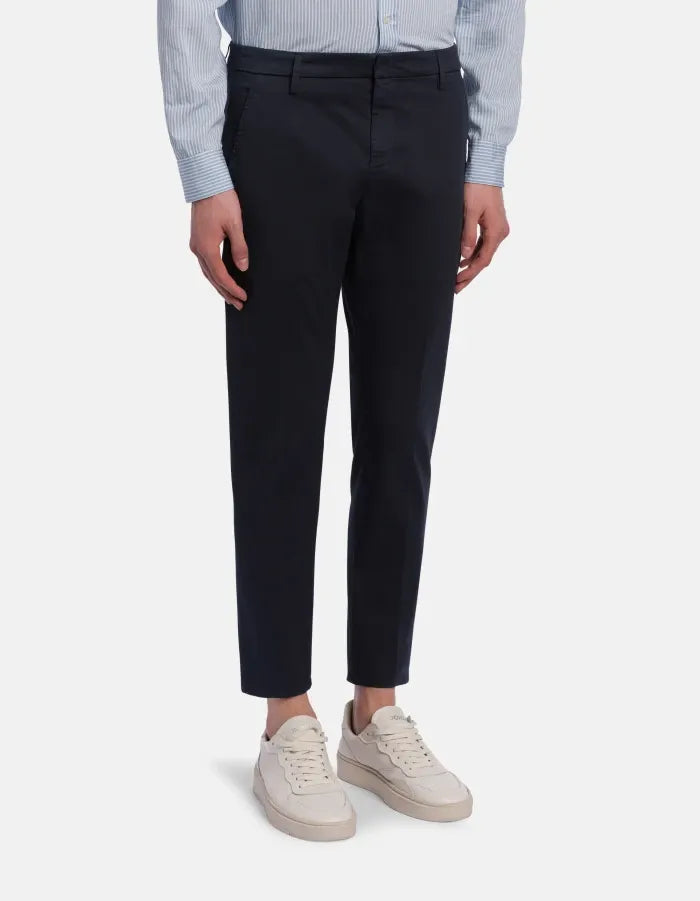 Alfredo slim-fit trousers in compact gabardine-DONDUP-Verso