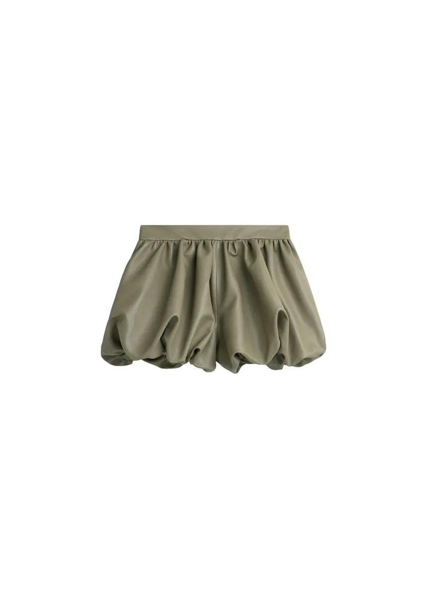 Alina Faux Leather Bubble Hem Shorts-THE FRANKIE SHOP-307983-S-Verso