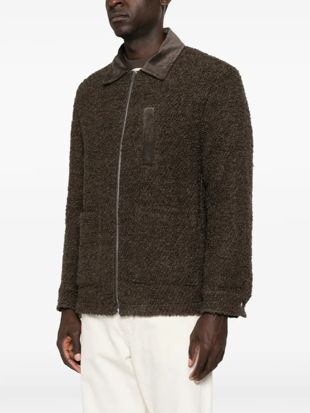 Amaranto bouclé corduroy-collar jacket-AMARÁNTO-Verso