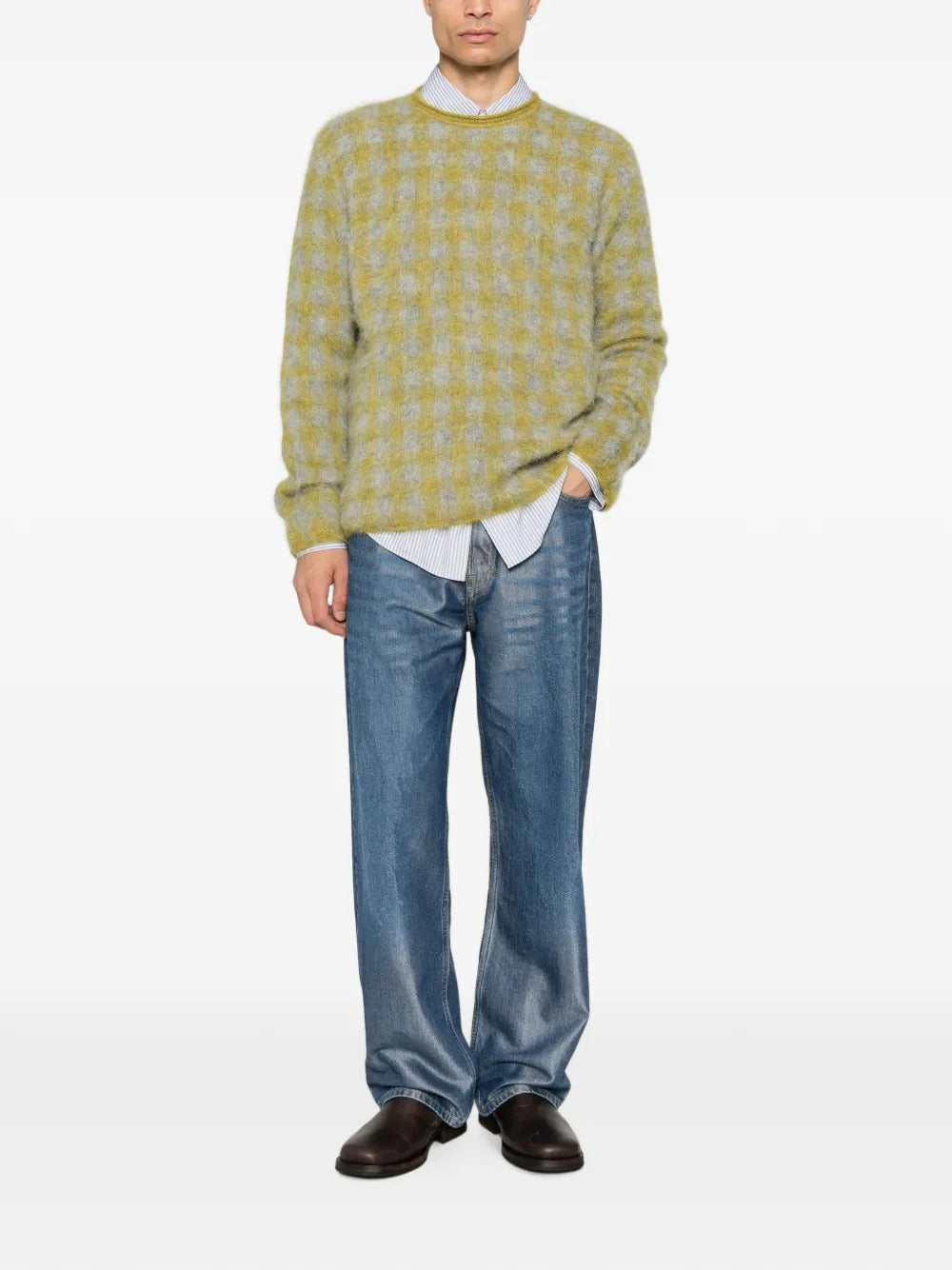 Amaranto check brushed-knit sweater-AMARÁNTO-Verso