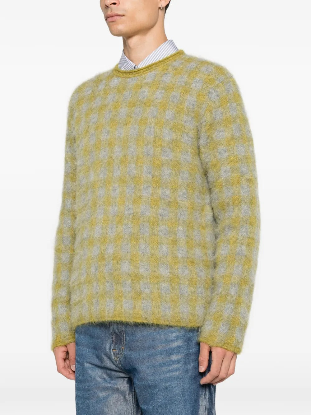 Amaranto check brushed-knit sweater-AMARÁNTO-Verso