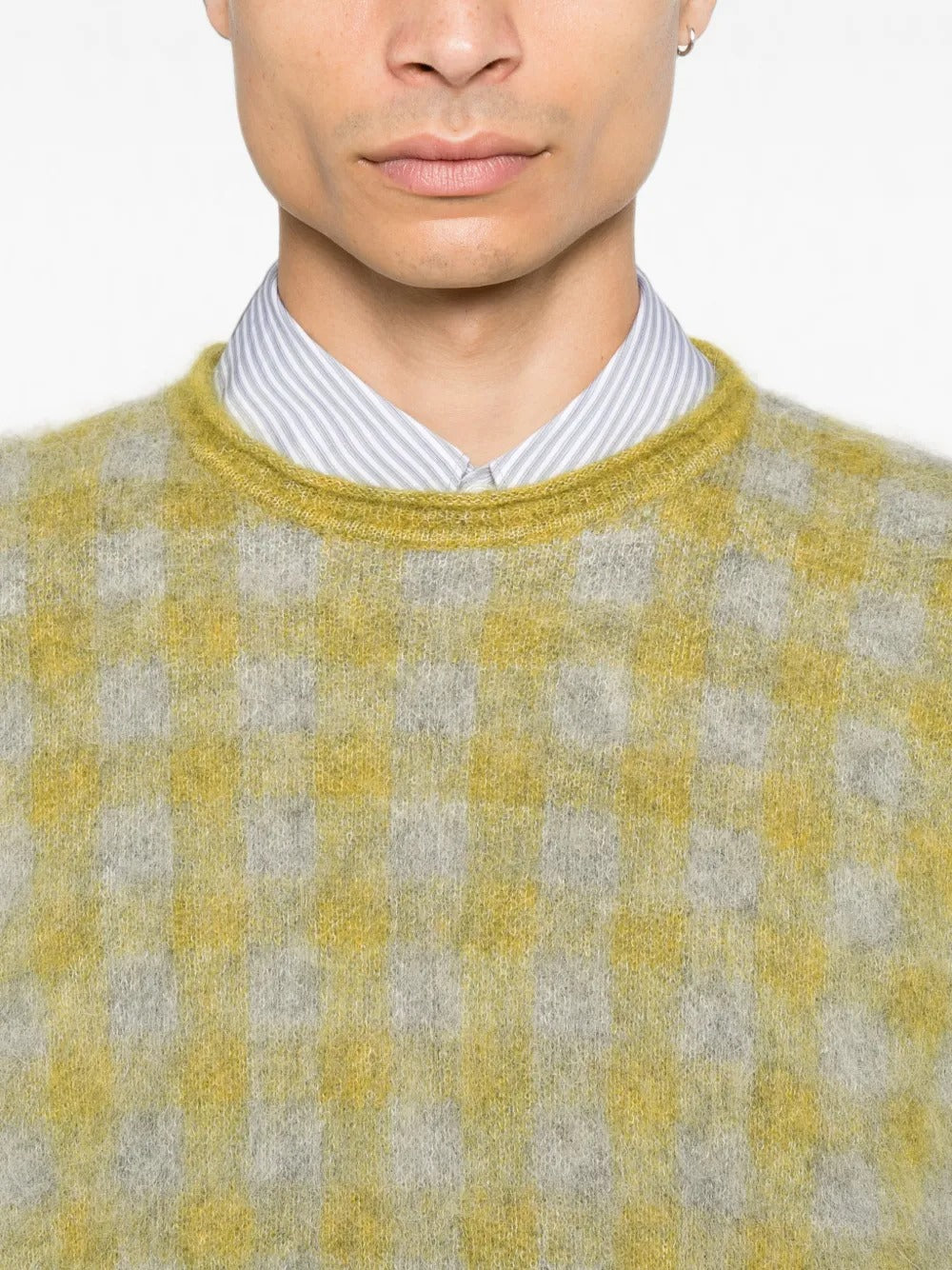Amaranto check brushed-knit sweater-AMARÁNTO-Verso