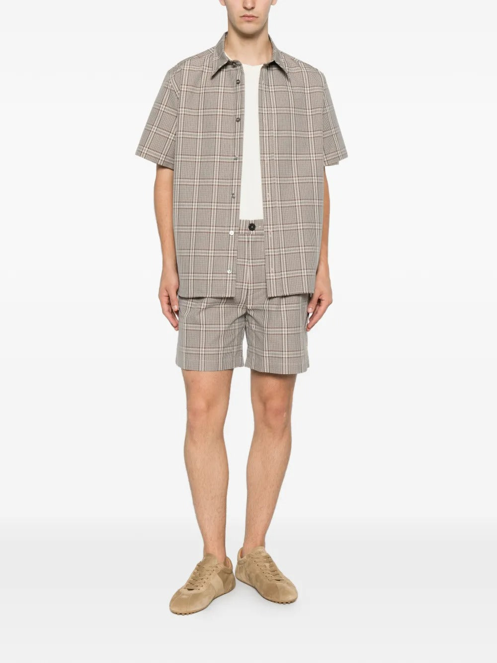 Amaranto checked short-sleeve shirt-AMARÁNTO-Verso