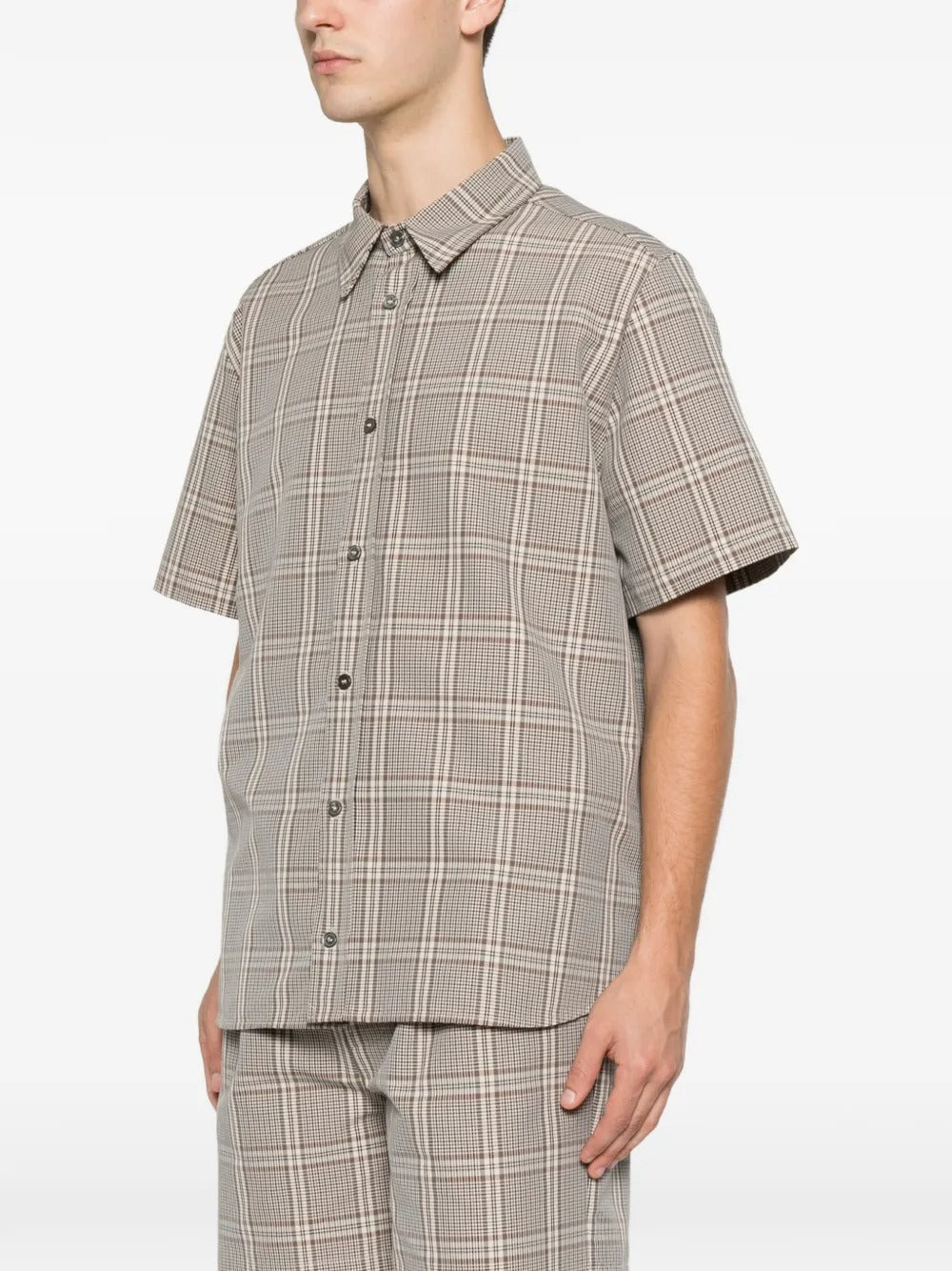 Amaranto checked short-sleeve shirt-AMARÁNTO-Verso