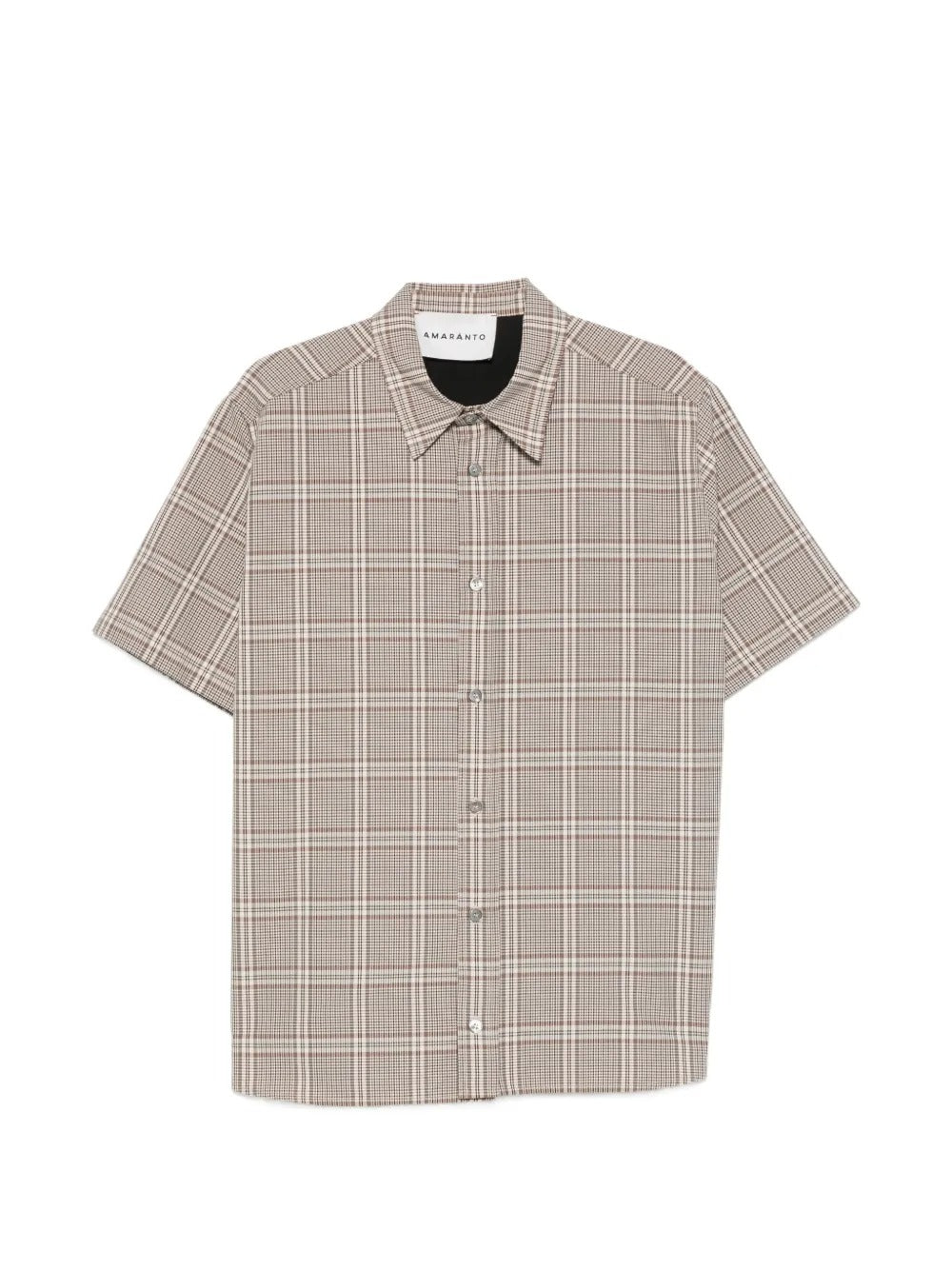 Amaranto checked short-sleeve shirt-AMARÁNTO-Verso