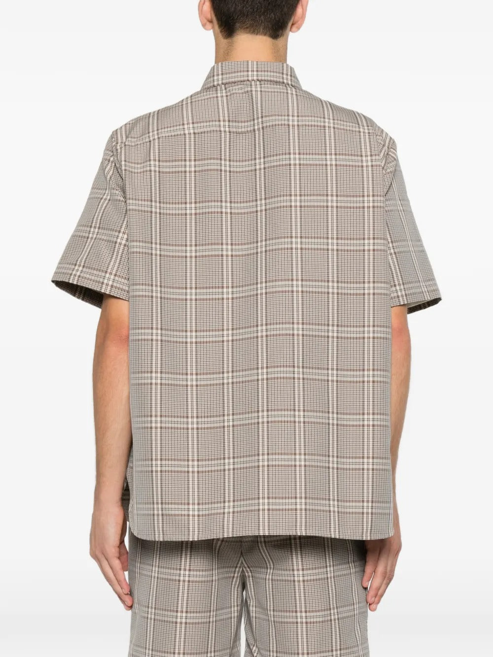 Amaranto checked short-sleeve shirt-AMARÁNTO-Verso