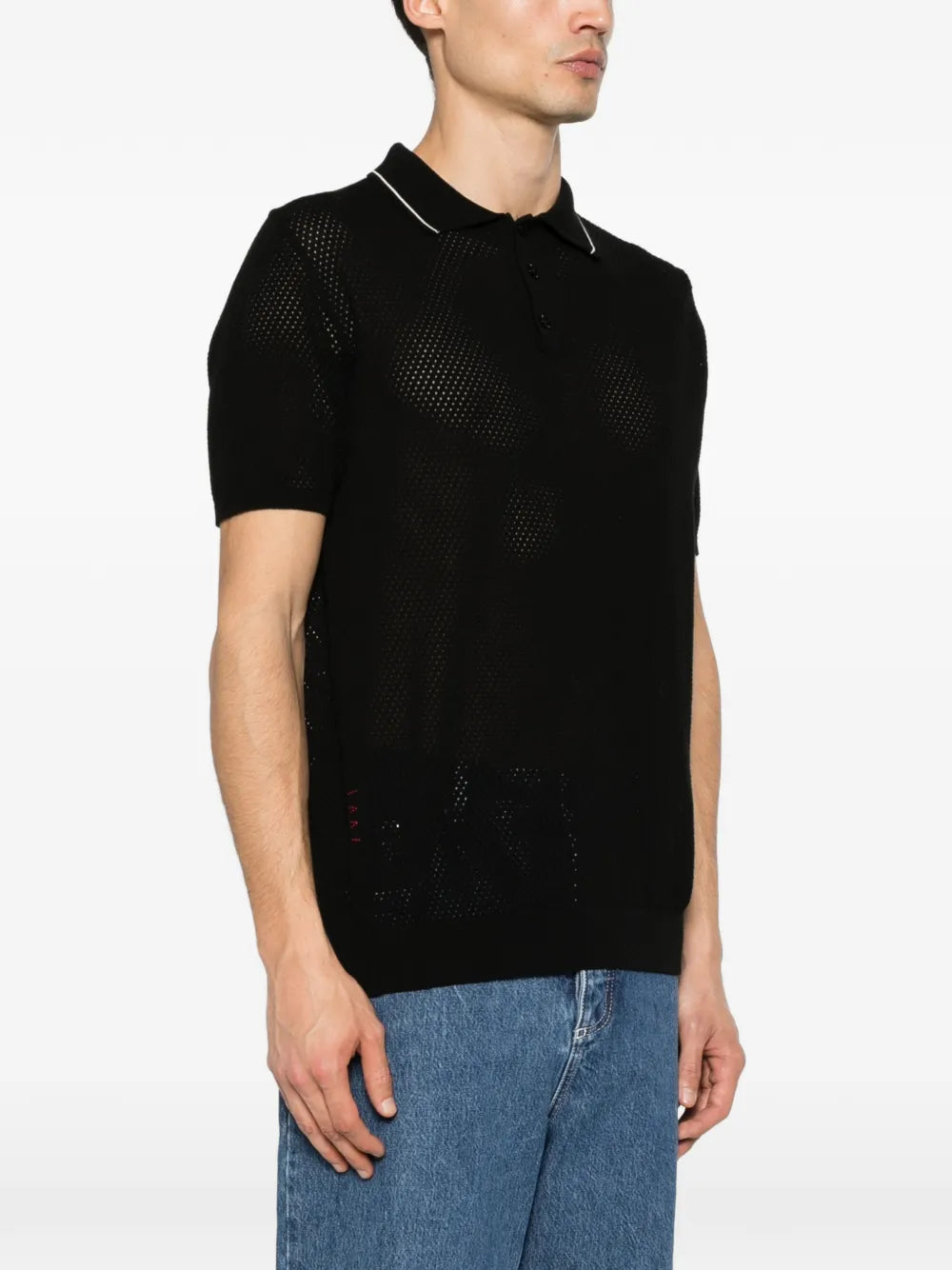Amaranto perforated polo shirt-AMARÁNTO-Verso