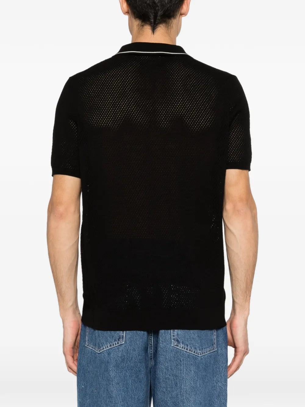 Amaranto perforated polo shirt-AMARÁNTO-Verso