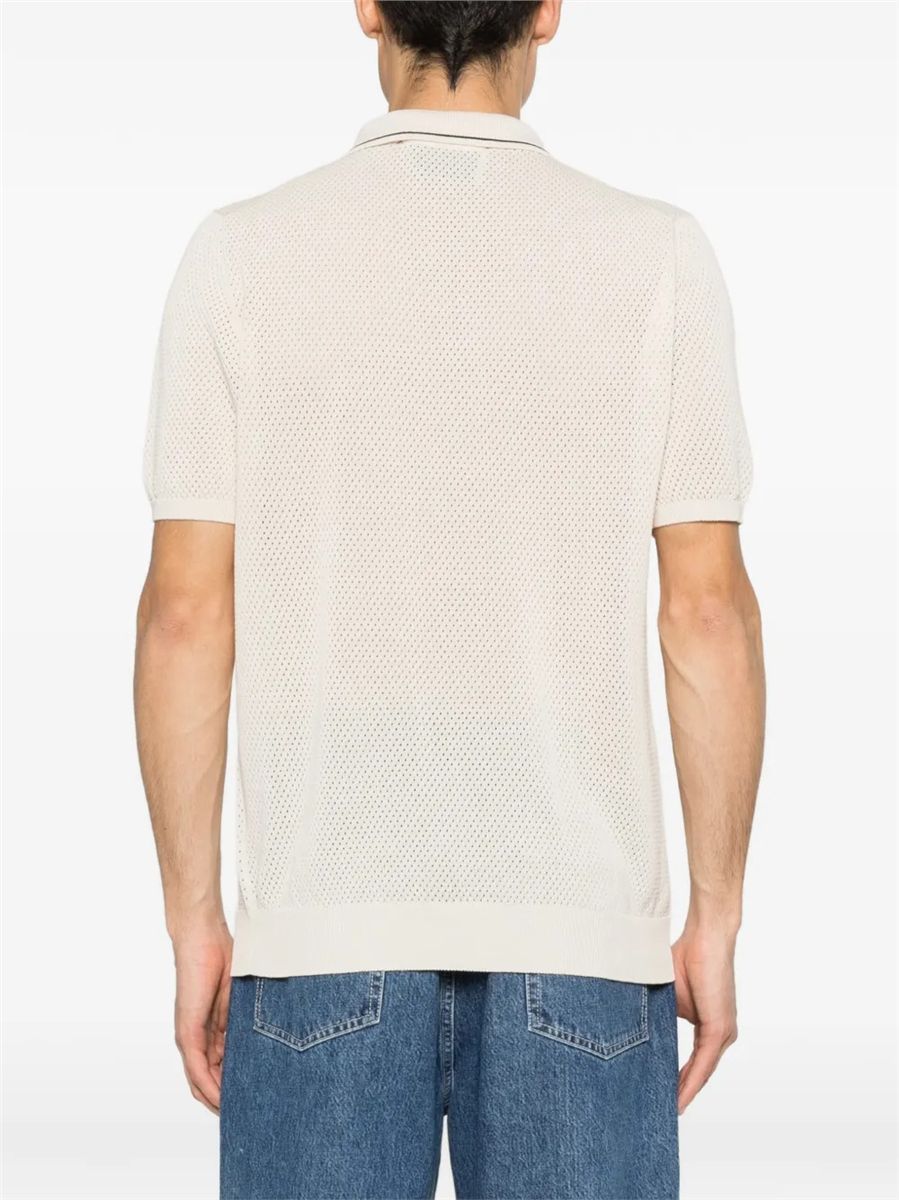 Amaranto perforated polo shirt-AMARÁNTO-Verso