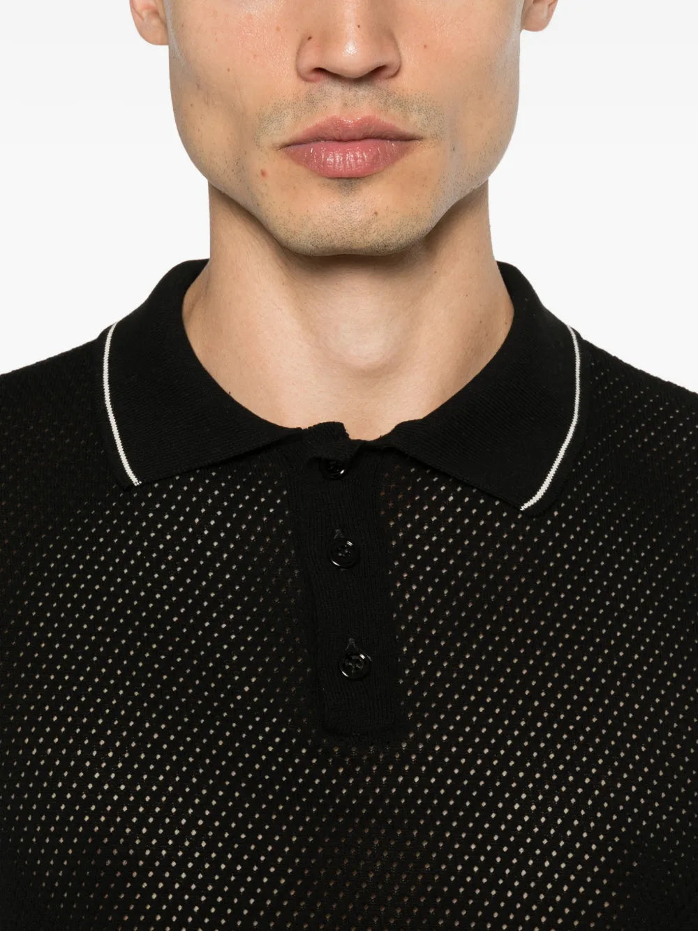 Amaranto perforated polo shirt-AMARÁNTO-Verso