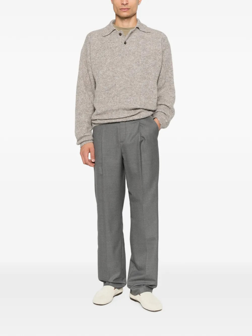 Amaranto ribbed-knit button-up sweater-AMARÁNTO-Verso