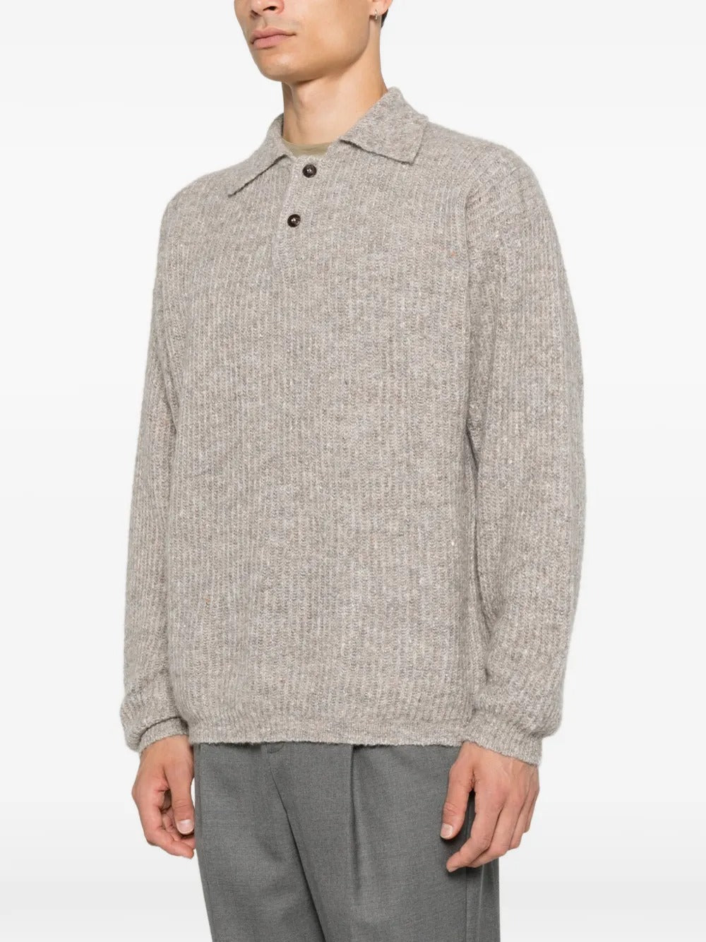Amaranto ribbed-knit button-up sweater-AMARÁNTO-Verso