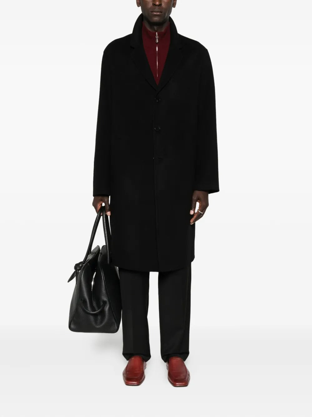 Amaránto single-breasted coat-AMARANTO-Verso