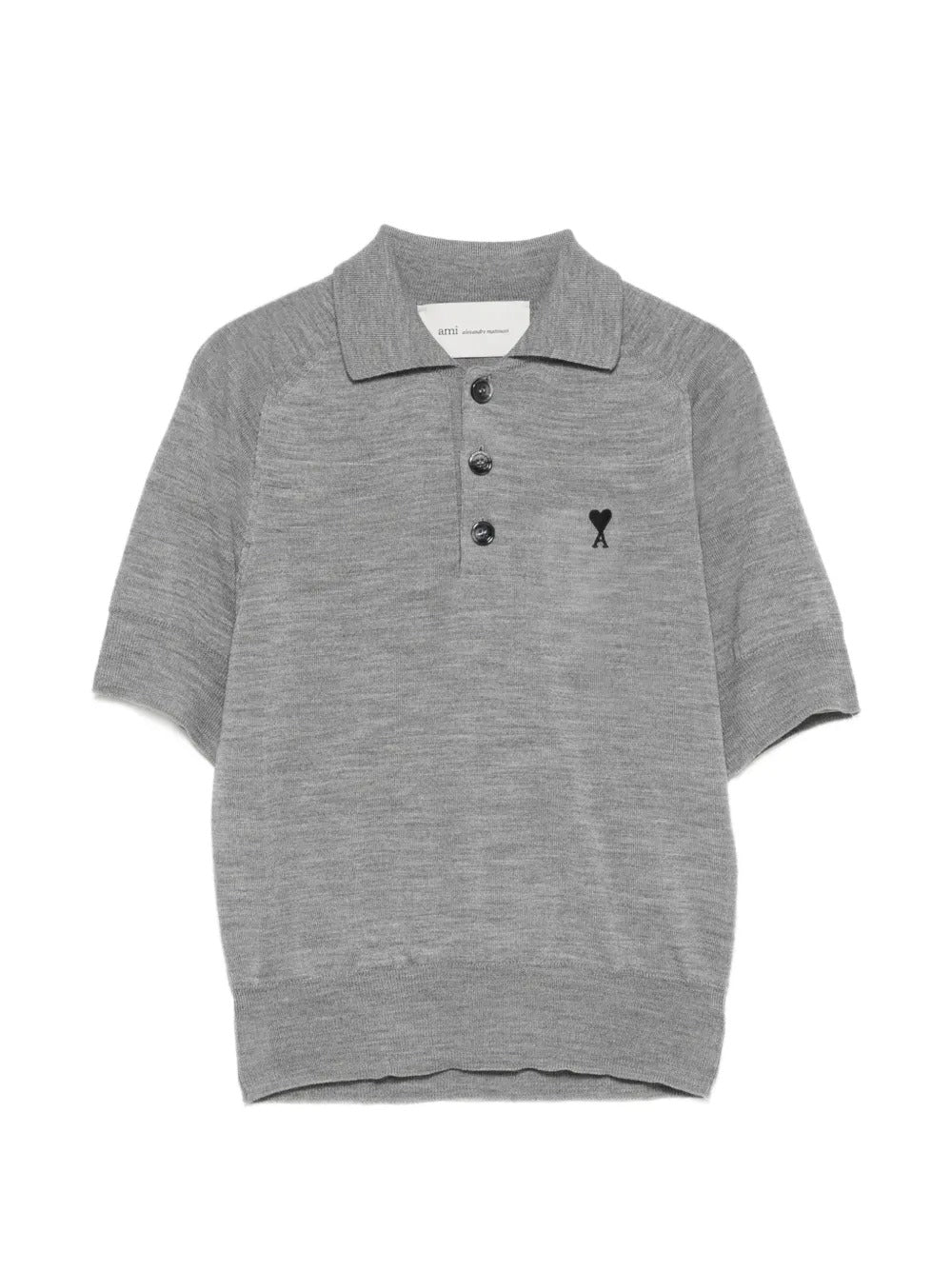 De coeur chest-embroidery polo top-AMI-Verso