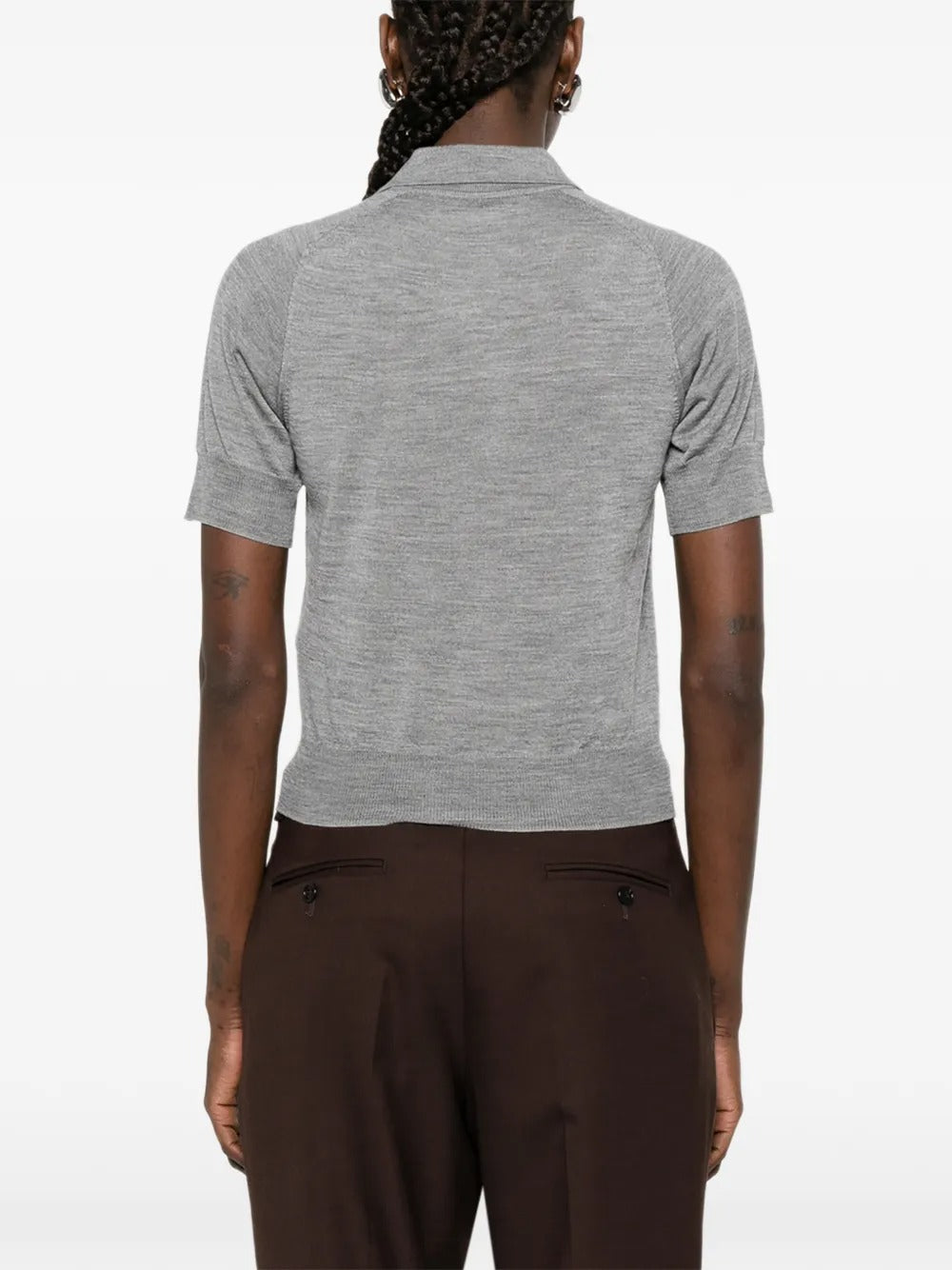De coeur chest-embroidery polo top-AMI-Verso