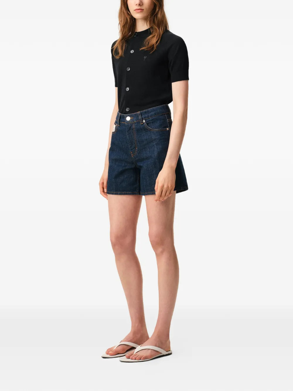 De coeur short-sleeves cardigan-AMI-Verso