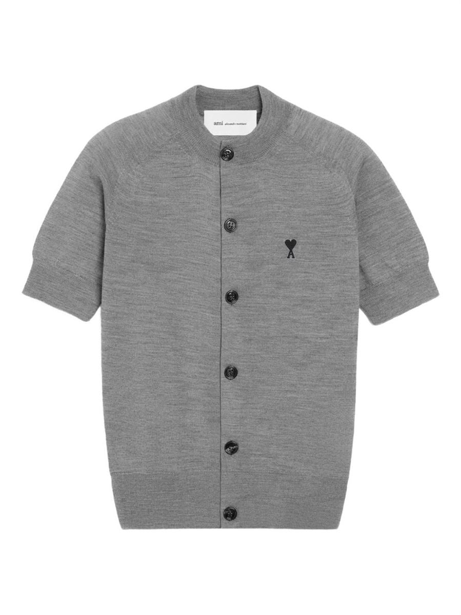 De coeur short-sleeves cardigan-AMI-Verso