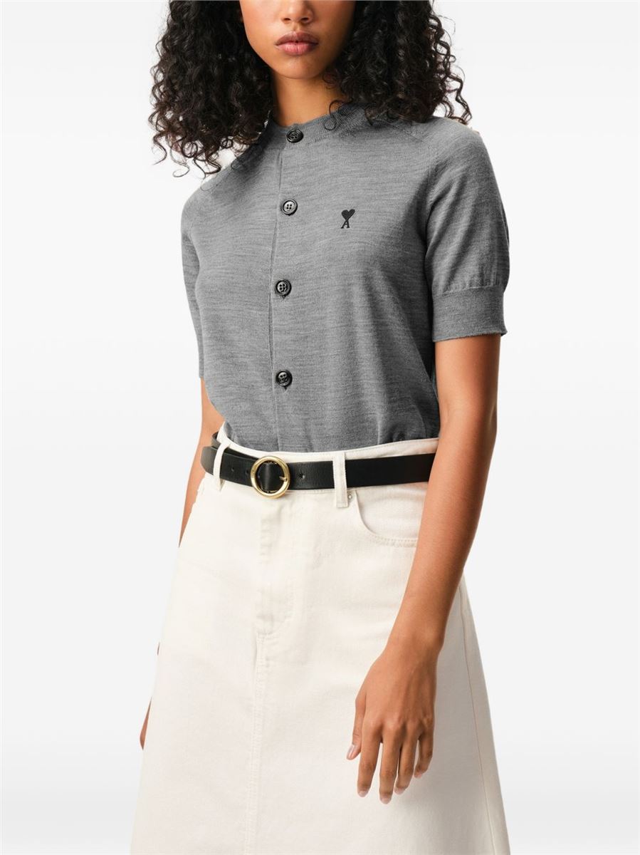 De coeur short-sleeves cardigan-AMI-Verso