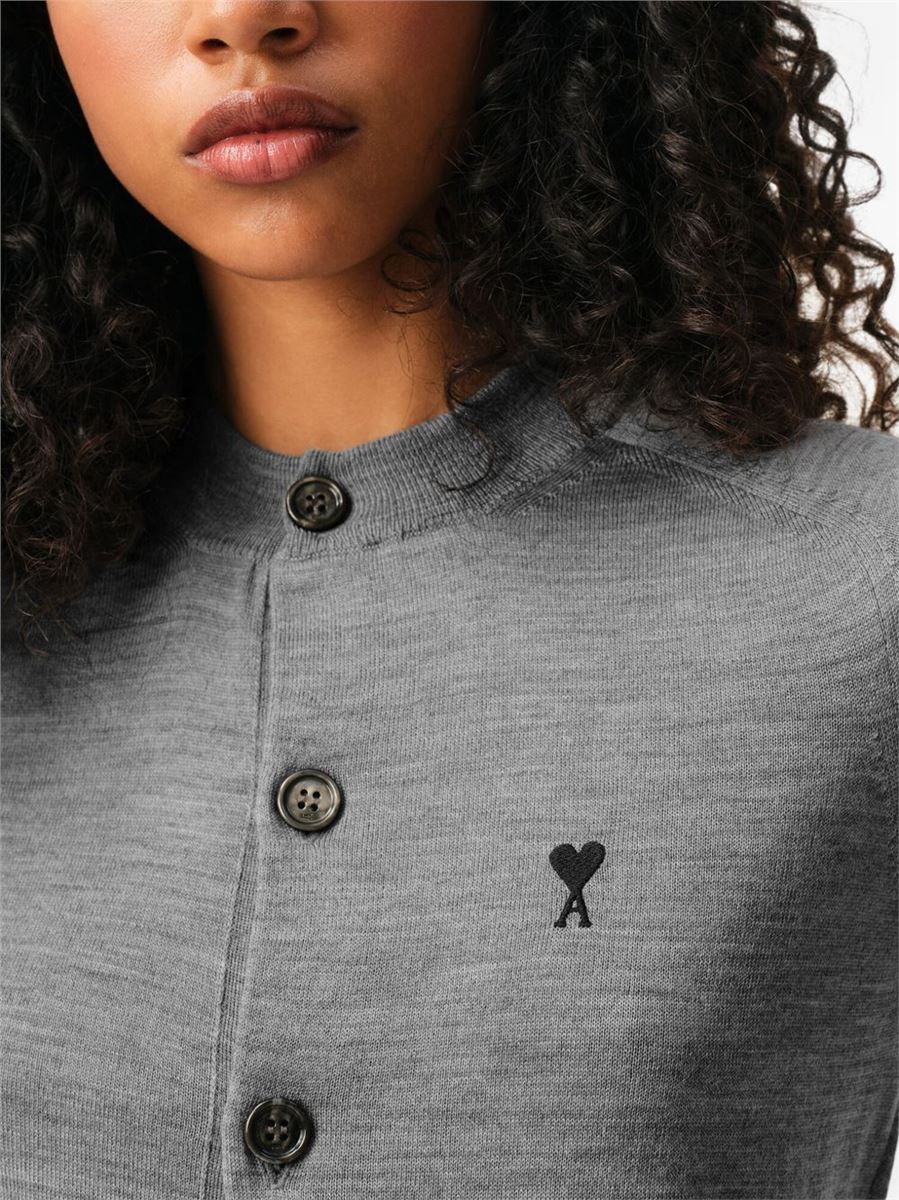 De coeur short-sleeves cardigan-AMI-Verso