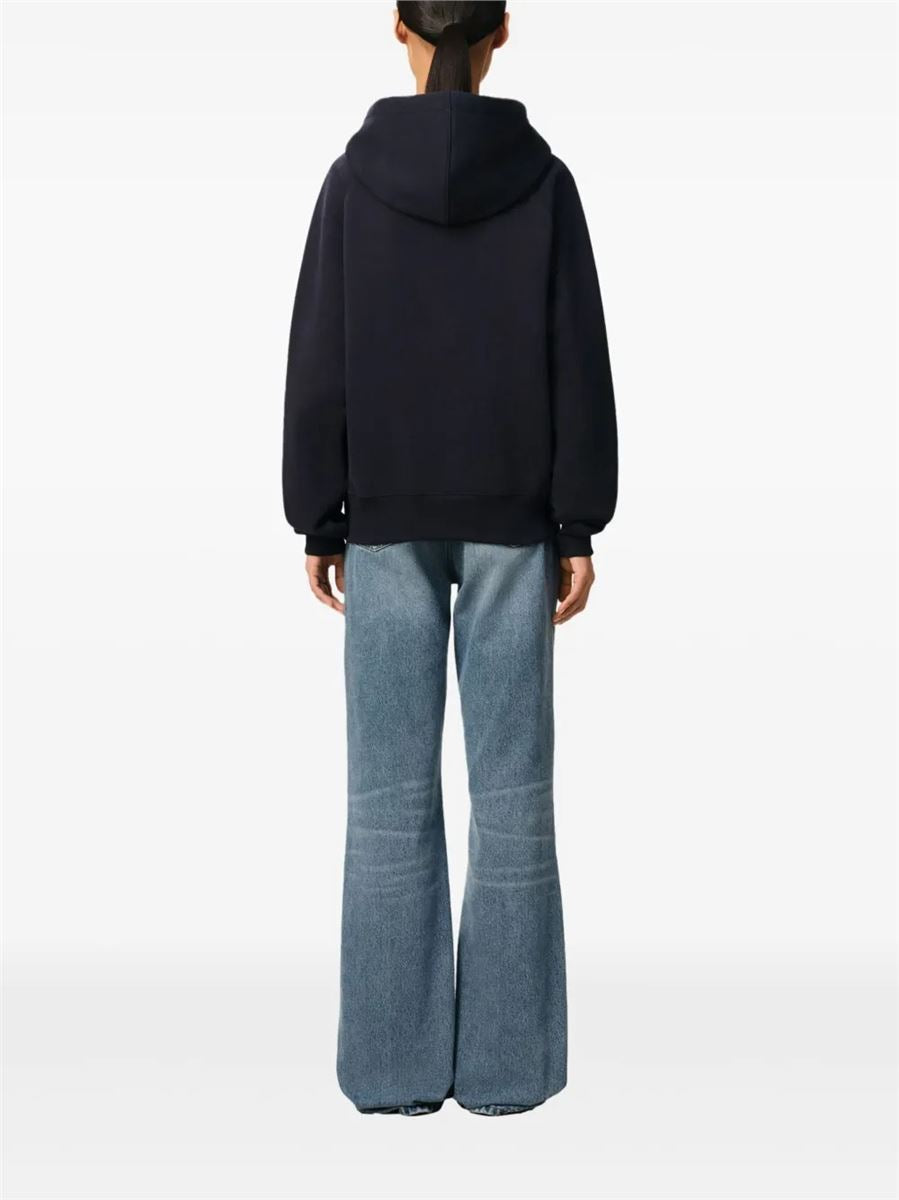 Ami paris logo patch drawstring hoodie-AMI-Verso