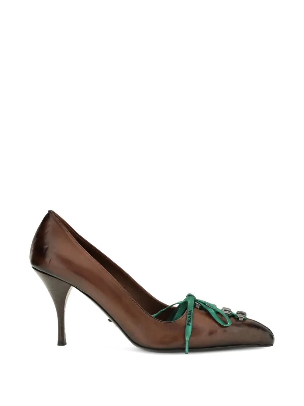 Antiqued leather pumps-PRADA-312180-37-Verso