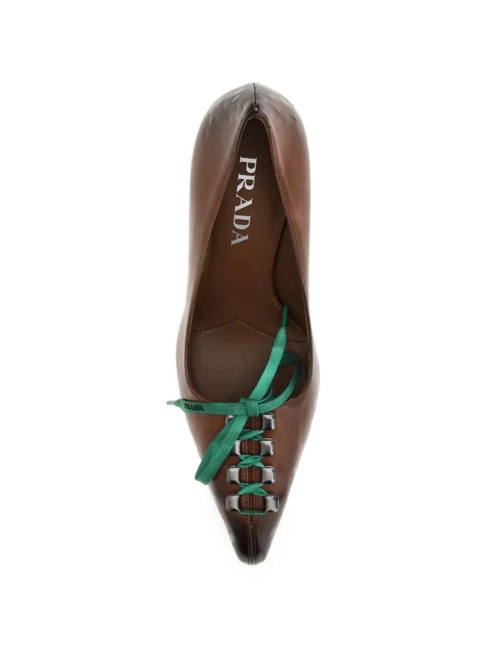 Antiqued leather pumps-PRADA-Verso