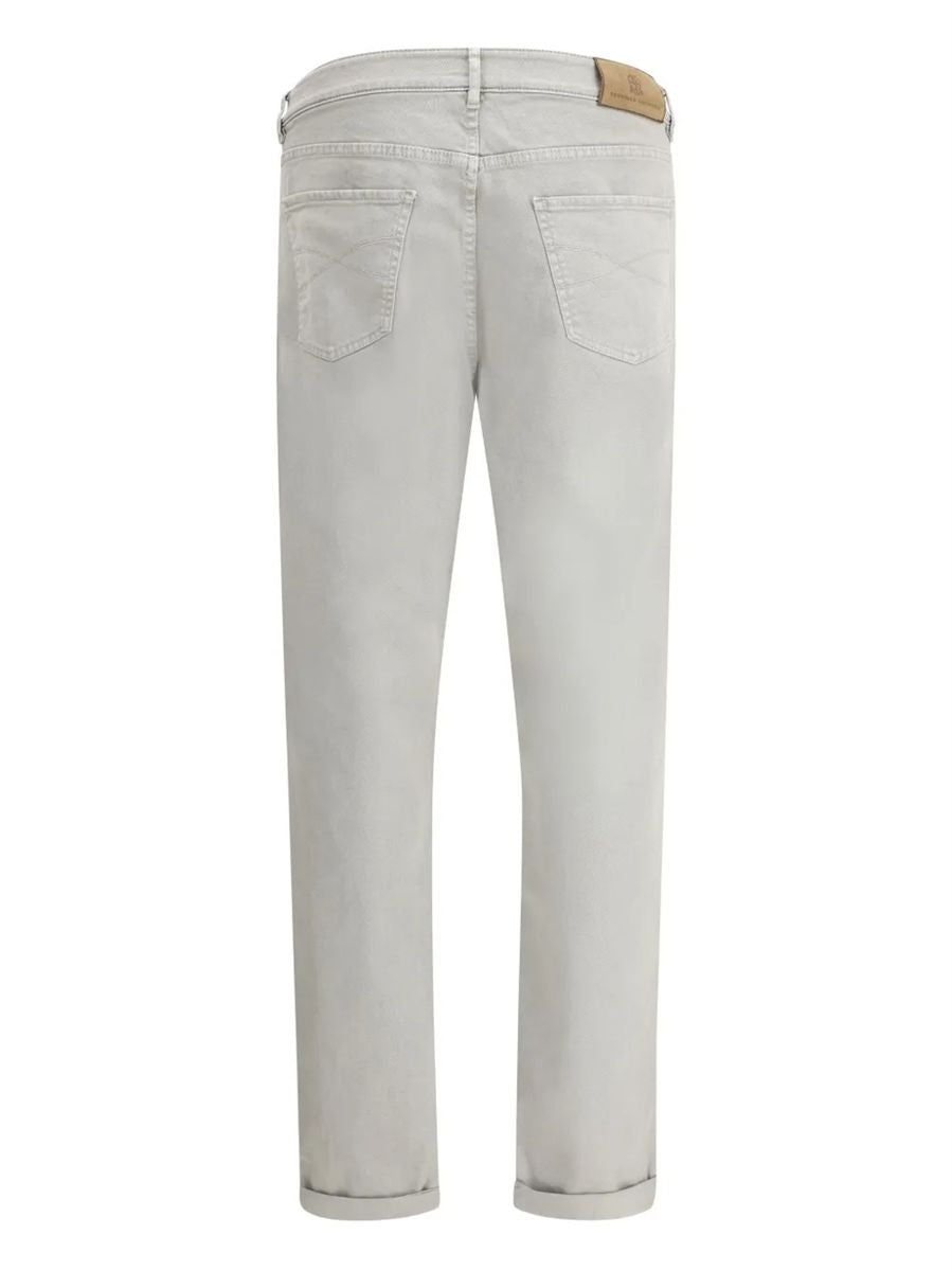 Appliqué straight-leg trousers-BRUNELLO CUCINELLI-Verso