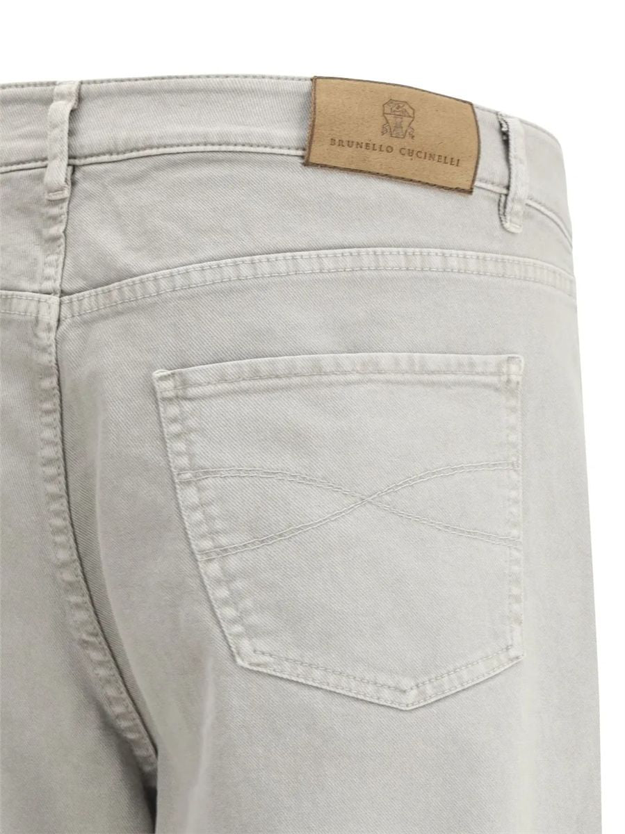 Appliqué straight-leg trousers-BRUNELLO CUCINELLI-Verso
