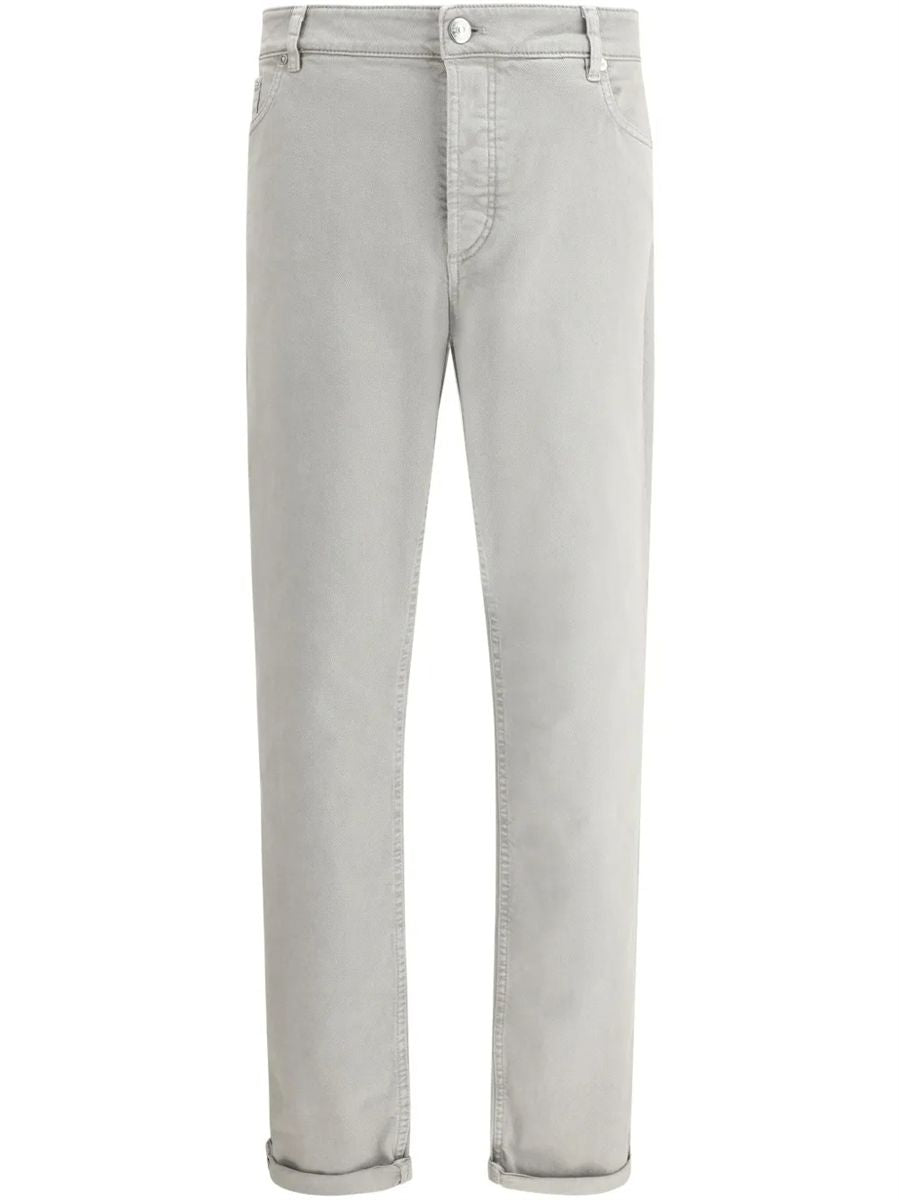 Appliqué straight-leg trousers-BRUNELLO CUCINELLI-310392-48-Verso