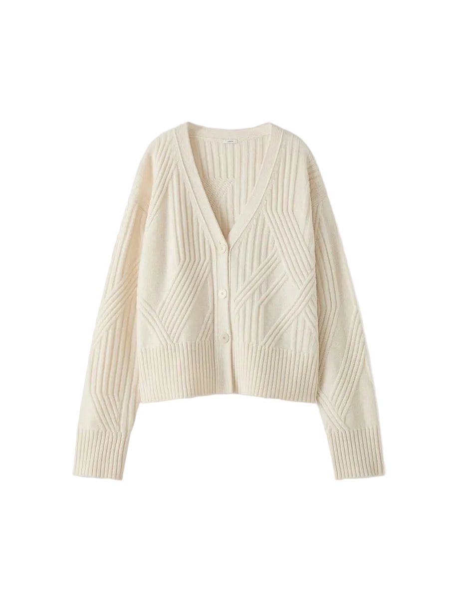 Aristea soft wool rib cardigan